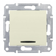 Sedna Бежевый Выключатель 1-клавишный кнопочный с подсветкой 10А (сх.1) | SDN1600147 | Schneider Electric