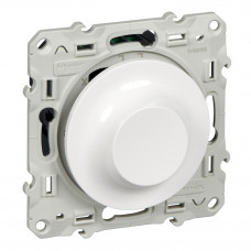 Odace Белый Светорегулятор LED поворотно-нажимной, универсальный 4-400Вт | S52R512 | Schneider Electric