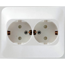 Двойная розетка с з/к, шторки, бел | MTN2320-1219 | Schneider Electric