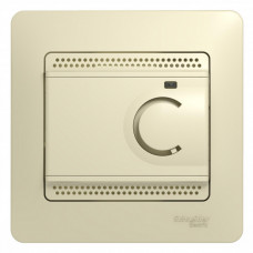 Glossa Бежевый Термостат электронный теплого пола с датчиком, 10A (в сборе с рамкой) | GSL000238 | Schneider Electric