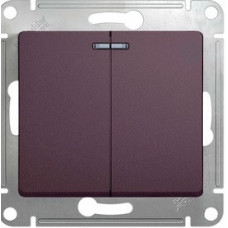 Glossa Сиреневый туман Выключатель 2-клавишный с подсветкой, сх.5а, 10AX | GSL001453 | Schneider Electric