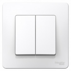 Blanca С/У Белый Выключатель 2-клавишный, 6А, 250В | BLNVS006501 | Schneider Electric
