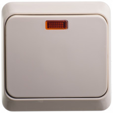 ЭТЮД О/У Кремовый Выключатель кнопочный с подсветкой | KA10-002K | Schneider Electric