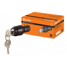 Переключатель с ключом на 2 положения с фиксацией SB7-CG25 d22мм 1з+1р черный | SQ0746-0073 | TDM