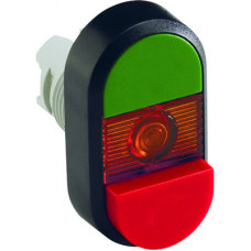 Кнопка двойная MPD14-11R (зеленая/красная-выступающая) красная-в ыступающая линза с текстом (ON/OFF) | 1SFA611143R1101 | ABB