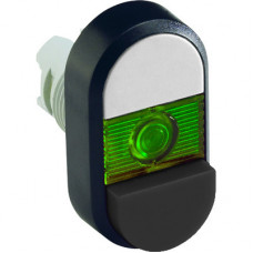 Кнопка двойная MPD16-11G (белая/черная-выступающая) зеленая линз а без текста | 1SFA611145R1102 | ABB