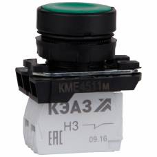 Кнопка КМЕ4511м-зеленый-1но+1нз-цилиндр-IP54-КЭАЗ | 248247 | КЭАЗ