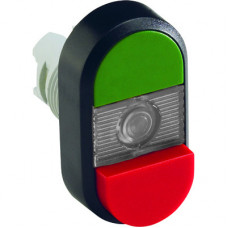 Кнопка двойная MPD13-11С (зеленая/красная-выступающая) прозрачна я линза с текстом (I/O) | 1SFA611142R1108 | ABB