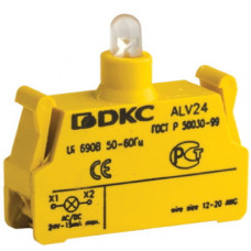 Контактный блок с клеммным безвинтовым зажимом со светодиодом на 12В | ALV12 | DKC