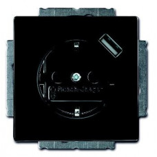 Розетка Schuko с устройством зарядным USB, 20 EUCBUSB-81-500, Carat чёрный(антрацит), 16А, 700 мА | 2011-0-6176 | ABB