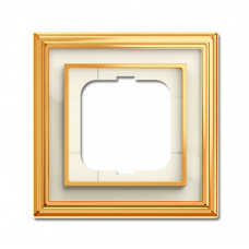 Рамка 1-постовая, серия Династия, Латунь полированная, белое стекло | 1754-0-4560 | ABB