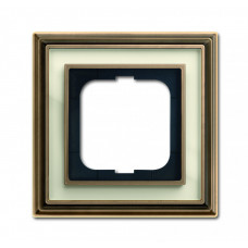 Рамка 1-постовая, серия Династия, Латунь античная, белое стекло | 1754-0-4580 | ABB