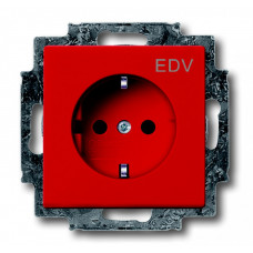 Розетка SCHUKO 16А 250В с маркировкой EDV, со шторками, серия solo/future, цвет красный | 2013-0-5325 | ABB