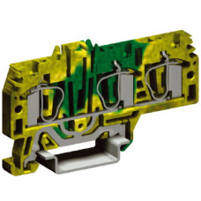 HTE.4/1+2, зажим для заземления, 1 ввод/2 вывода,4 кв.мм желто-зеленый | ZHT260 | DKC