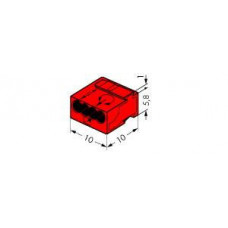 Клемма МИКРО. 4-проводная 0.6-0.8мм2 красная (уп/100шт) | 243-804 | WAGO