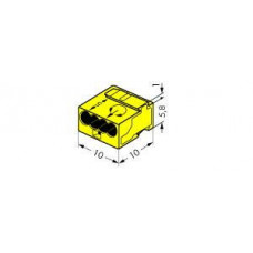 Клемма МИКРО. 4-проводная 0.6-0.8мм2 желтая (уп/100шт) | 243-504 | WAGO