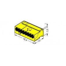 Клемма МИКРО. 8-проводная 0.6 - 0.8мм2 желтые (уп/50шт) | 243-508 | WAGO