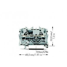 Клемма 2-проводная TOPJOB S 2пр 4мм2 Ex серый (уп/100шт) | 2002-1201 | WAGO