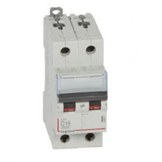 Выключатель автоматический двухполюсный DX3 6000 16А D 10кА | 408031 | Legrand