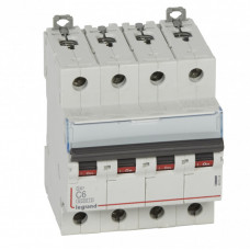 Выключатель автоматический четырехполюсный DX3 6000 6А C 10кА | 407924 | Legrand