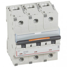 Выключатель автоматический трехполюсный DX3 100А D 25кА (4,5 мод) | 409841 | Legrand