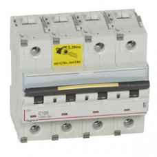 Выключатель автоматический четырехполюсный DX3 10000 100А C 16кА (6 мод) | 409363 | Legrand