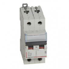 Выключатель автоматический двухполюсный DX3 6000 10А D 10кА | 408029 | Legrand