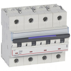 Выключатель автоматический четырехполюсный DX3 50А D 50кА (6 мод) | 410231 | Legrand