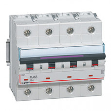 Выключатель автоматический четырехполюсный DX3 63А MA 50кА (6 мод) | 410265 | Legrand