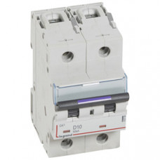 Выключатель автоматический двухполюсный DX3 10А D 50кА (3 мод) | 410199 | Legrand