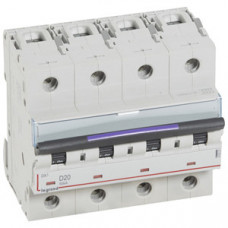 Выключатель автоматический четырехполюсный DX3 20А D 50кА (6 мод) | 410227 | Legrand
