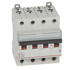 Выключатель автоматический четырехполюсный DX3 6000 10А D 10кА | 408145 | Legrand