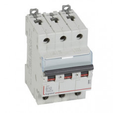 Выключатель автоматический трехполюсный DX3 6000 10А B 10кА | 407559 | Legrand