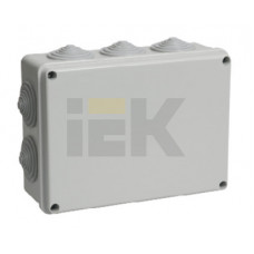 Коробка КМ41244 распаячная для о/п 190х140х70мм IP55 (RAL7035, 10 гермовводов) | UKO11-190-140-070-K41-55 | IEK