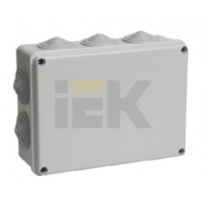Коробка КМ41243 распаячная для о/п 190х140х70 мм IP44 (RAL7035, 10 гермовводов) | UKO11-190-140-070-K41-44 | IEK