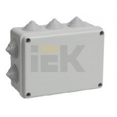 Коробка КМ41241 распаячная для о/п 150х110х70 мм IP44 (RAL7035, 10 гермовводов) | UKO10-150-110-070-K41-44 | IEK