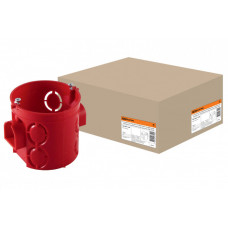 Коробка установочная 68х62 стыковочные узлы, красная с саморезами | SQ1402-1106 | TDM