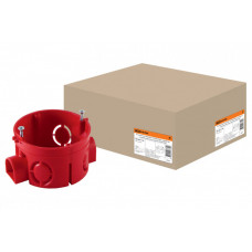 Коробка установочная 68х42 стыковочные узлы, красная с саморезами | SQ1402-1116 | TDM