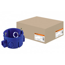 Коробка установочная 68х42 стыковочные узлы, синяя с саморезами | SQ1402-1118 | TDM