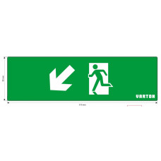 Пиктограмма (Наклейка) Фигура / Стрелка Влево Вниз для аварийно-эвакуационного светильника IP65 | V1-R0-70354-21A01-6519 | VARTON