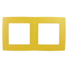 Рамка на 2 поста 12-5002-21 , жёлтый (10/100/3000) |Б0019395 | ЭРА