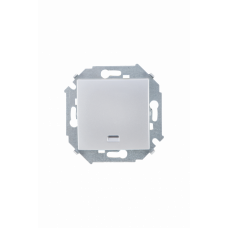 Simon 15 Алюминий Выключатель 1-кл с подсветкой, 16А 250В, винт. зажим | 1591104-033 | Simon