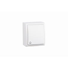 Simon 15 Белый Выключатель 1-кл кнопочный с символом «звонок», IP54, 10А 250В, винт. зажим | 1594150-030 | Simon