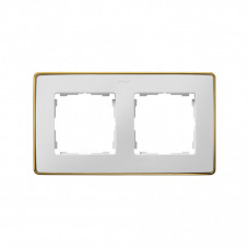Simon 82 Рамка декоративная, 2 поста, Select, S82 Detail, белый-золото | 8201620-245 | Simon