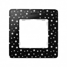 Simon 82 Рамка декоративная, 1 пост, Original, S82 Detail, чёрный в белые звёзды-белый | 8200610-222 | Simon
