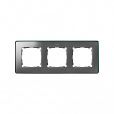 Simon 82 Рамка декоративная, 3 поста, Select, S82 Detail, алюминий-зеленый металлик | 8201630-253 | Simon