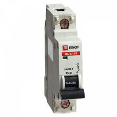 Автоматический выключатель ВА 47-63, 1P 63А (D) 4,5kA EKF | mcb4763-1-63D | EKF