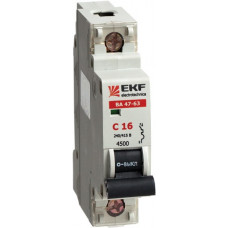 Автоматический выключатель ВА 47-63, 1P 2А (C) 4,5kA EKF | mcb4763-1-02C | EKF