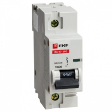 Автоматический выключатель ВА 47-100, 1P 100А (C) 10kA EKF | mcb47100-1-100C | EKF