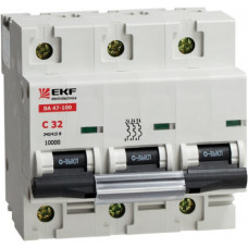 Автоматический выключатель ВА 47-100, 3P 31,5А (D) 10kA EKF | mcb47100-3-31.5D | EKF